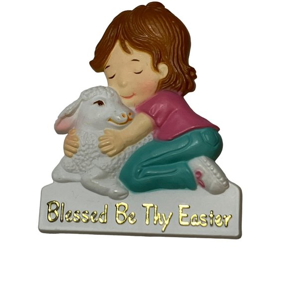 intage American Greetings Blessed Be Thy Easter - Plastic Holiday Pin - Hong Kon - Picture 1 of 7